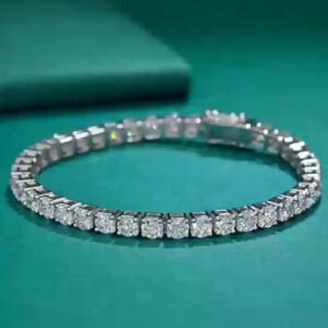 14K White Gold Tennis Bracelet with Lab Diamonds